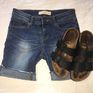 Zara Basic Denim Cuffed Shorts